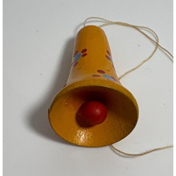 Handcrafted Wooden Christmas Ornaments Set Of 5 Skaters Nativity Bell - Picture 10 of 11